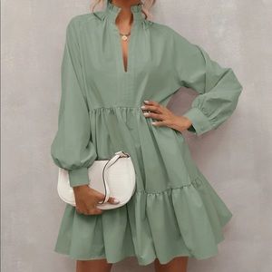 Casual Notch Neck Smock Dress